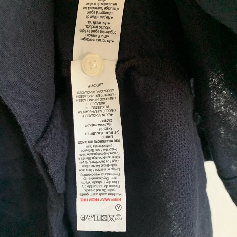 Boho Button Front Yoked Shoulder Button Front Nav… - image 7